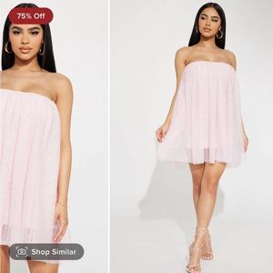 Fashion Nova Strapless Pink Dress